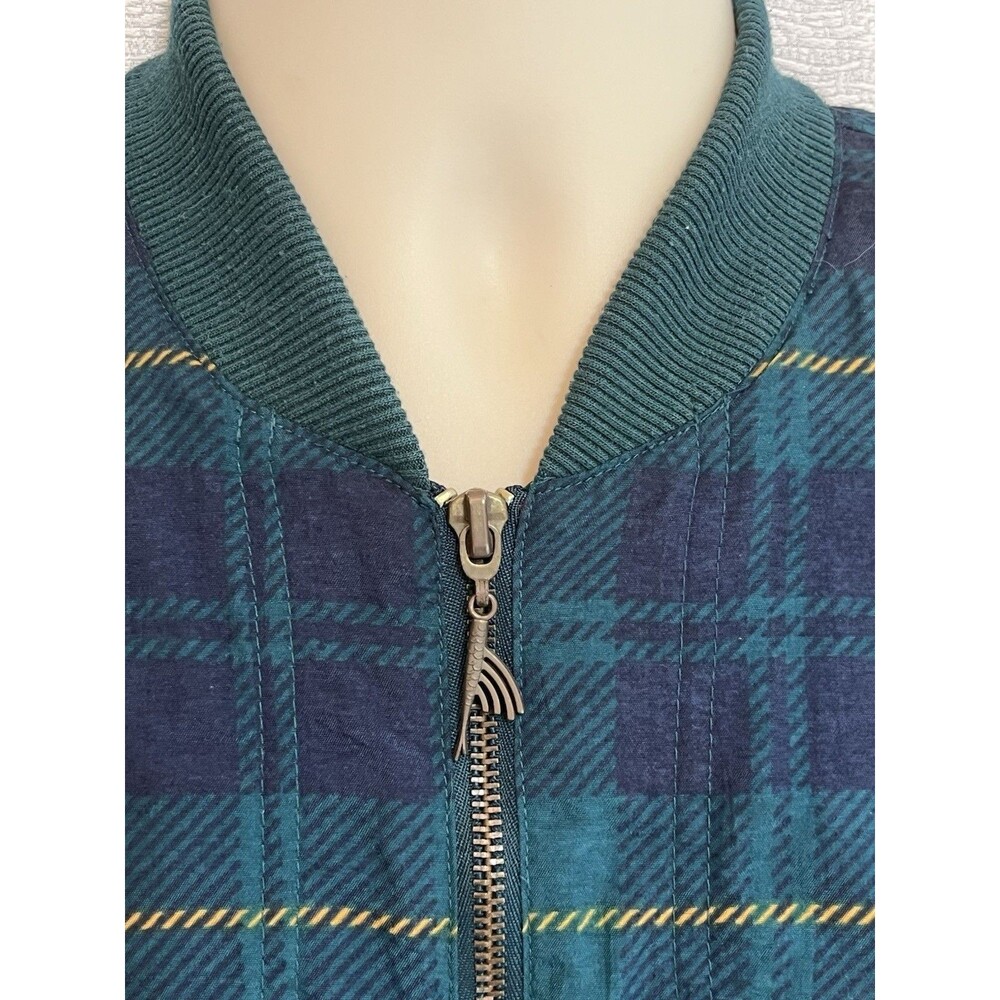 VTG 80s Catalina Bomber Varsity Windbreaker Plaid Jacket Mens S Green Blue Golf - Picture 4 of 8